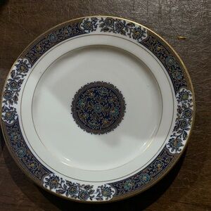 Elegant Blue and Gold salad  Plate